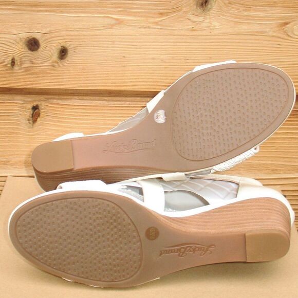 Lucky Brand Womens 7.5 White Wedge Sandals - Picture 7 of 9